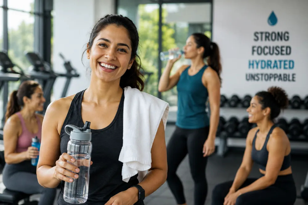 Women Drinking Water At The Gym